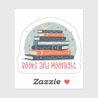 Books and Moonlight Sticker シール