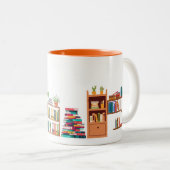 Books and Shelves - for a Principal - Orange ツートーンマグカップ (正面右)