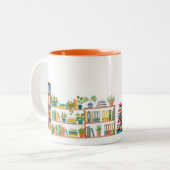 Books and Shelves - for a Principal - Orange ツートーンマグカップ (正面左)