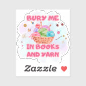 Books and Yarn Crochet Basket Art シール (シート)