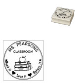 Books & Apple - From the Classroom of Wood ラバースタンプ (押印)