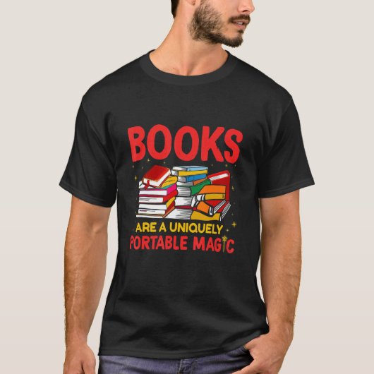 Books Are A Uniquely Portable Magic Reading Tシャツ (正面)