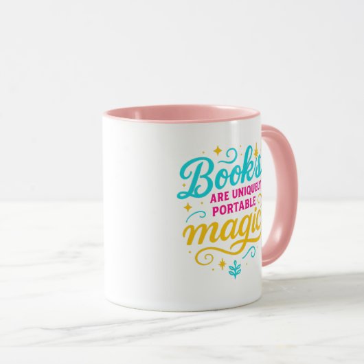 “Books Are Magic”   Quote & Sparkles マグカップ (正面右)