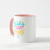 “Books Are Magic”   Quote & Sparkles マグカップ (正面左)