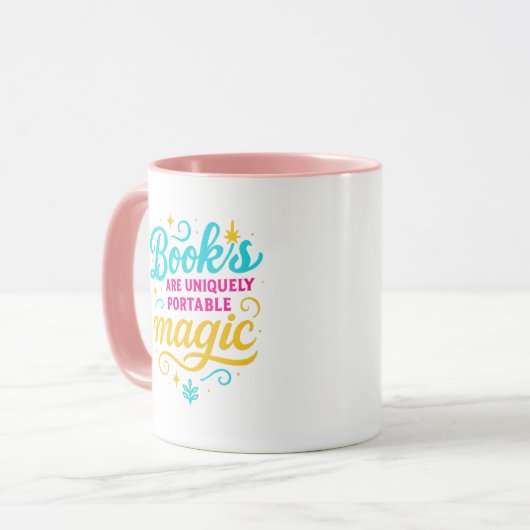 “Books Are Magic”   Quote & Sparkles マグカップ (正面左)