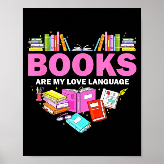 Books Are My Love Language Reading Lover Librarian ポスター (正面)