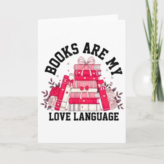 Books Are My Love Language Valentine Book Club Boo カード (正面)