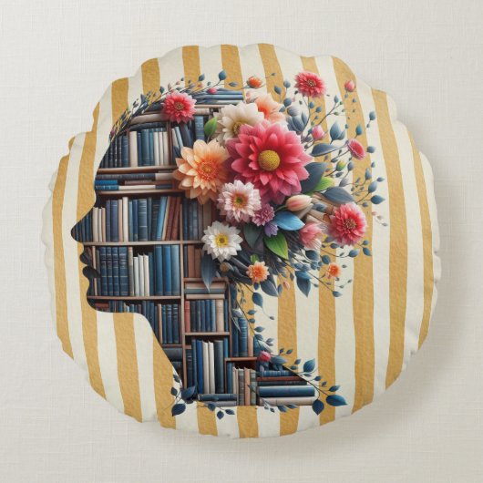 Books Are My Therapy for Bookish ラウンドクッション (正面)