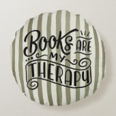 Books Are My Therapy for Bookish ラウンドクッション (裏面)