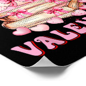Books Are My Valentine Teacher Kids Retro Valentin ポスター (角)