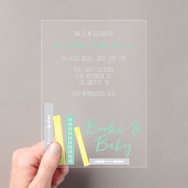 Books Baby Shower アクリル招待状
