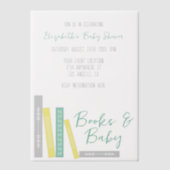 Books Baby Shower ベラム紙招待状 (正面)