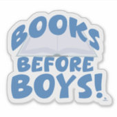 Books Before Boys Cheeky 読おもしろいのスローガン シール (正面)