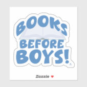 Books Before Boys Cheeky 読おもしろいのスローガン シール (シート)
