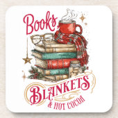 Books Blankets and Hot Cocoa コースター (正面)