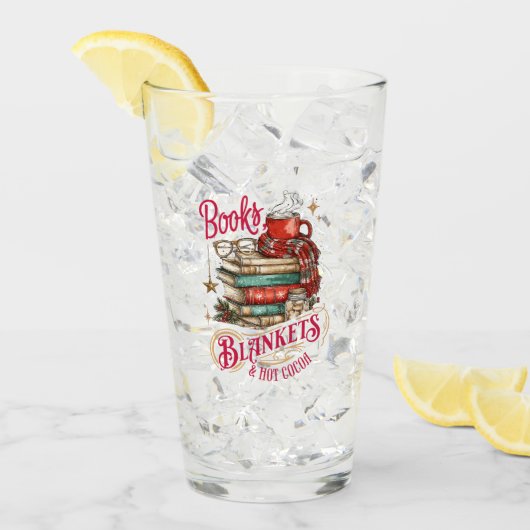 Books Blankets and Hot Cocoa タンブラーグラス (アイス正面)