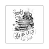 Books Blankets and Hot Cocoa  ラバースタンプ (インプリント)