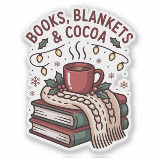 Books, Blankets & Cocoa Cozy Holiday シール (正面)