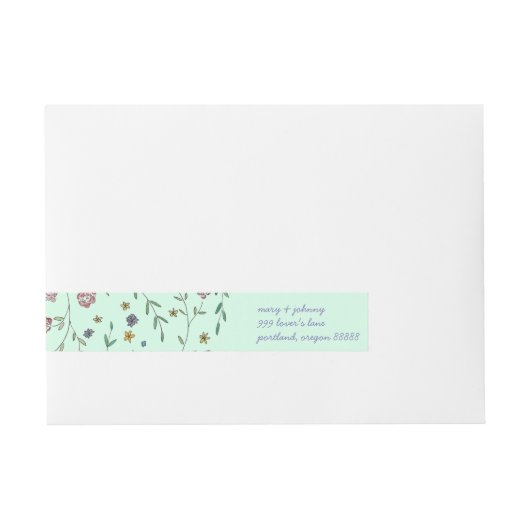 Books & Blooms住所 シール ラップアラウンド宛名ラベル (正面)