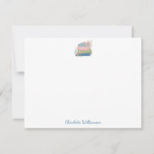 Books Bow Floral Personalized Stationery Reader ノートカード (正面)