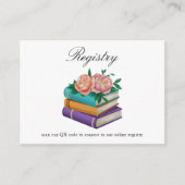 Books Bridal shower QR code for registry  エンクロージャーカード (正面)