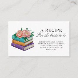 Books Bridal Shower Recipe for the bride to be エンクロージャーカード