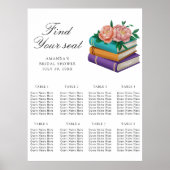 Books Bridal shower Wedding seating chart ポスター (正面)