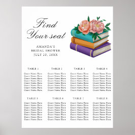 Books Bridal shower Wedding seating chart ポスター