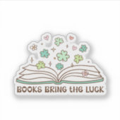 Books Bring The Luck St Patrick's Day Bookish シール (正面)
