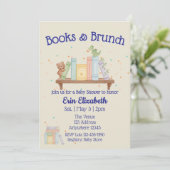 Books & Brunch Blue Baby Shower 招待状 (スタンド正面)