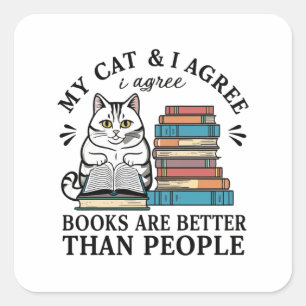 Books Catsシール スクエアシール
