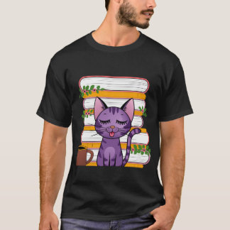 Books, cats and coffee tシャツ