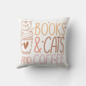 Books Cats Coffee クッション (裏面)