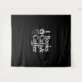 Books Cats & Coffee タペストリー (正面(横))