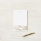 Books Cats & Coffee Floral Personalized ポストイット (デスク上)
