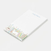 Books Cats & Coffee Floral Personalized ポストイット (アングル)