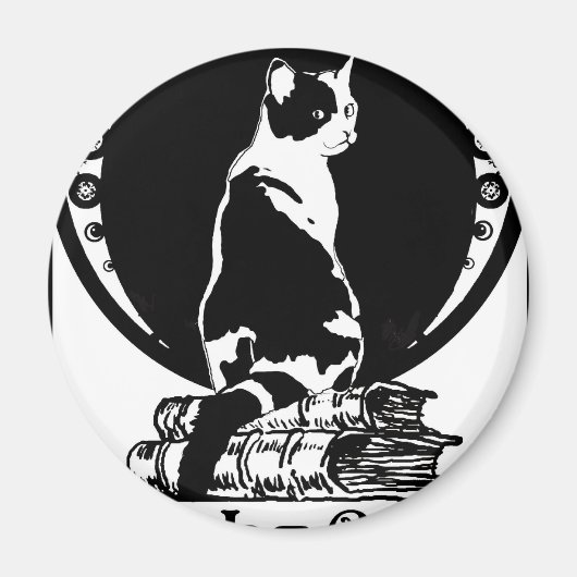 Books,cats,life is sweet Kopie_vectorized マグネット (正面)