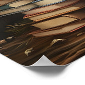 Books Christmas Tree Print, Winter Rustic ポスター (角)