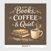 Books, Coffee & Quiet – Dark Academia Book Lover シール (シート)