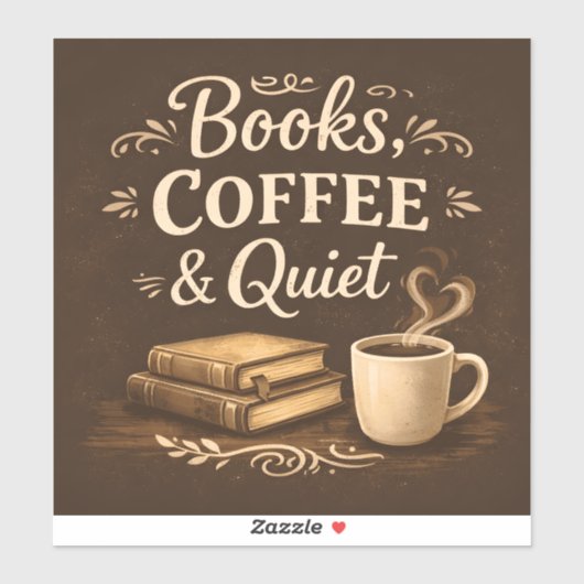 Books, Coffee & Quiet – Dark Academia Book Lover シール (シート)