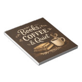 Books, Coffee & Quiet – Dark Academia Book Lover ノートパッド (アングル)
