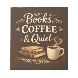 Books, Coffee & Quiet – Dark Academia Book Lover ノートパッド