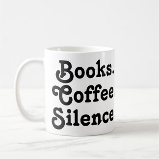 “Books. Coffee. Silence." | Minimalist  コーヒーマグカップ