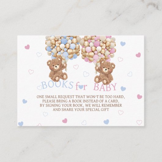 Books de Revelação de Gênero de Ursos para Bebê エンクロージャーカード (正面)