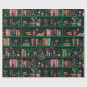 Books Decors Plants on Green Shelf Gift ラッピングペーパー (フラット)