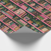 Books Decors Plants on Pink Shelf Gift ラッピングペーパー (角)