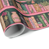 Books Decors Plants on Pink Shelf Gift ラッピングペーパー (ロールコーナー)