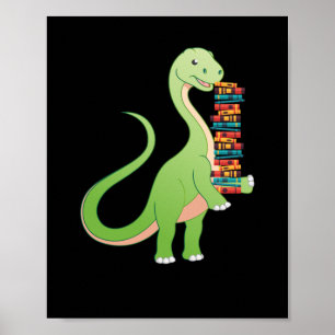 Books Dino Reading Book Literature ポスター