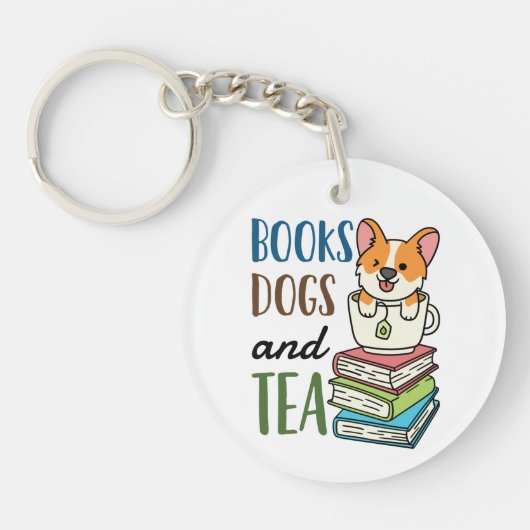 Books Dogs and Tea 読 Weekend's キーホルダー (正面)