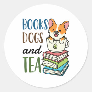 Books Dogs and Tea 読 Weekend's ラウンドシール
